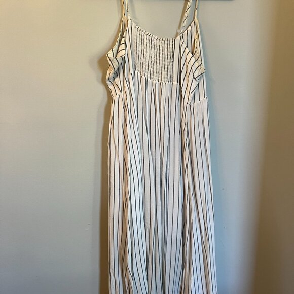 Button Front Striped Midi Dress - Picture 2 of 5